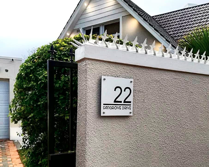 Classic Square House Number Dual Layer