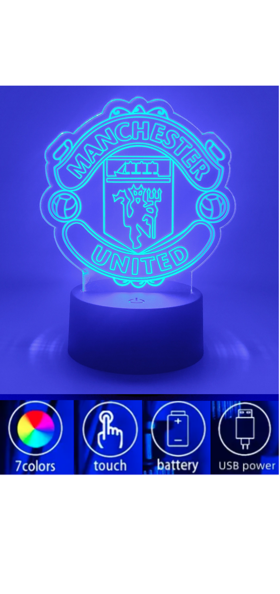 3D LED Manchester United Night Light