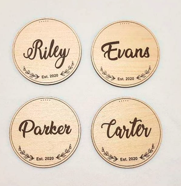 Wooden Family Coaster Set