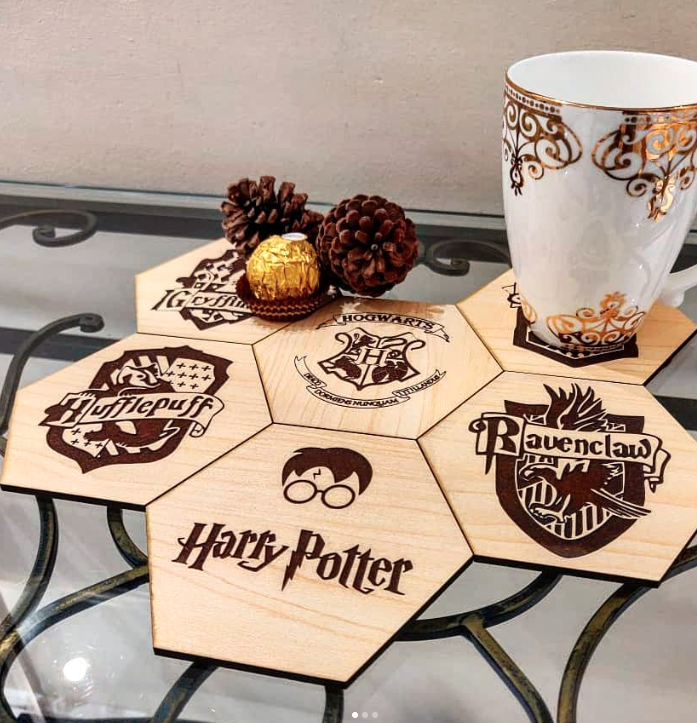 Wooden Harry Potter Coaster Set