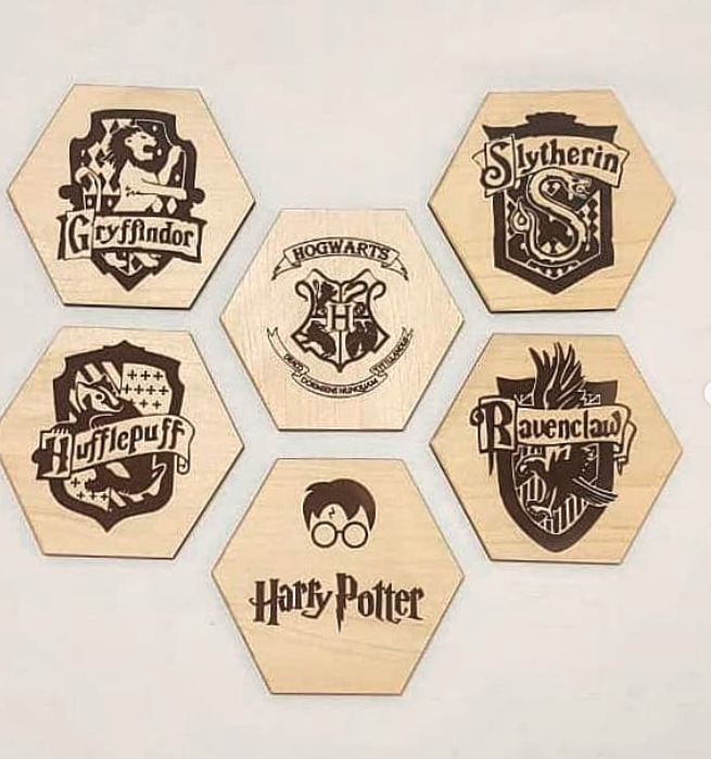 Wooden Harry Potter Coaster Set